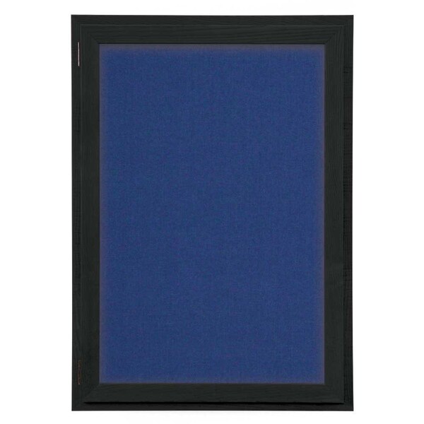 Outdoor Enclosed Combo Board, 72"x36", Black Frame/Green & Medium Grey